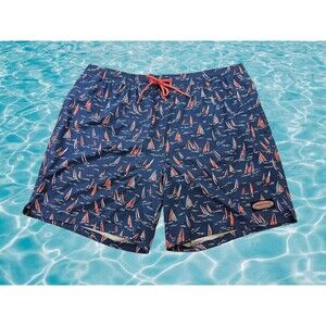 GC Men's XL Vineyard Vines Sailboat Theme Drawstring Swim Trunks Swimsuit Shorts